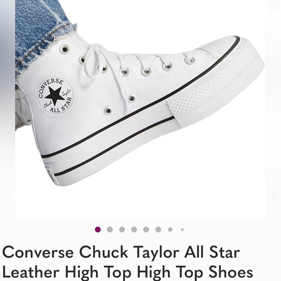Converse Chuck Taylor All Star leather high tops. White size women’s 6.5 - Picture 1 of 10